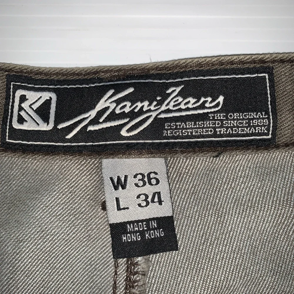 VTG Karl Kani Relax Loose Fit Cargo Jeans Men 36x30 HipHop Y2K Grunge Streetwear